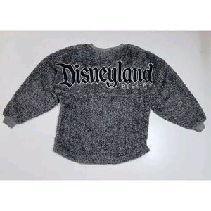 Disney Parks Sweater Womens XS Gray Black Spirit Jersey‎ Disneyland Oversized
